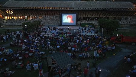 Gölcüklülerden açık havada film gösterimine yoğun ilgi