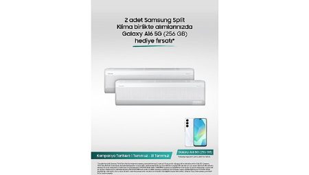 Samsung Split Klimalarda 2’li alımda Galaxy A16 5G telefon hediye fırsatı!