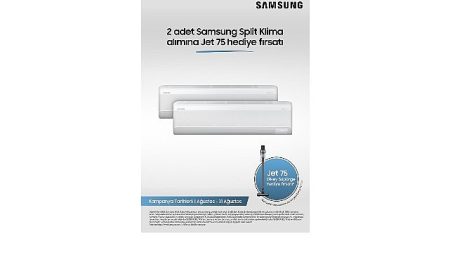 Samsung WindFree™ Split Klimalarda 2’li alımda JET 75 Dikey süpürge hediye!