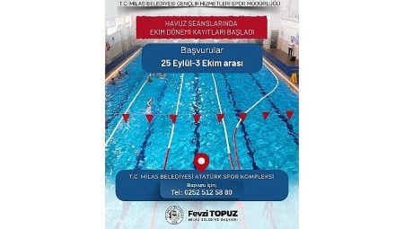 Kapalı Yüzme Havuzunda Kış Döneminin Ekim Ayı Kayıtları Başlıyor