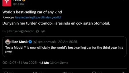 Elon Musk Açıkladı: Tesla Model Y, 2025’te Dünyanın En Çok Satan Otomobili Oldu