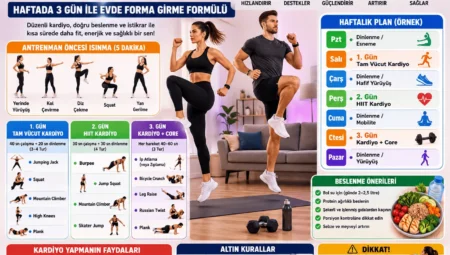 Hızlı Yağ Yakıcı Kardiyo Programı: Haftada 3 Gün ile Evde Forma Girme Formülü